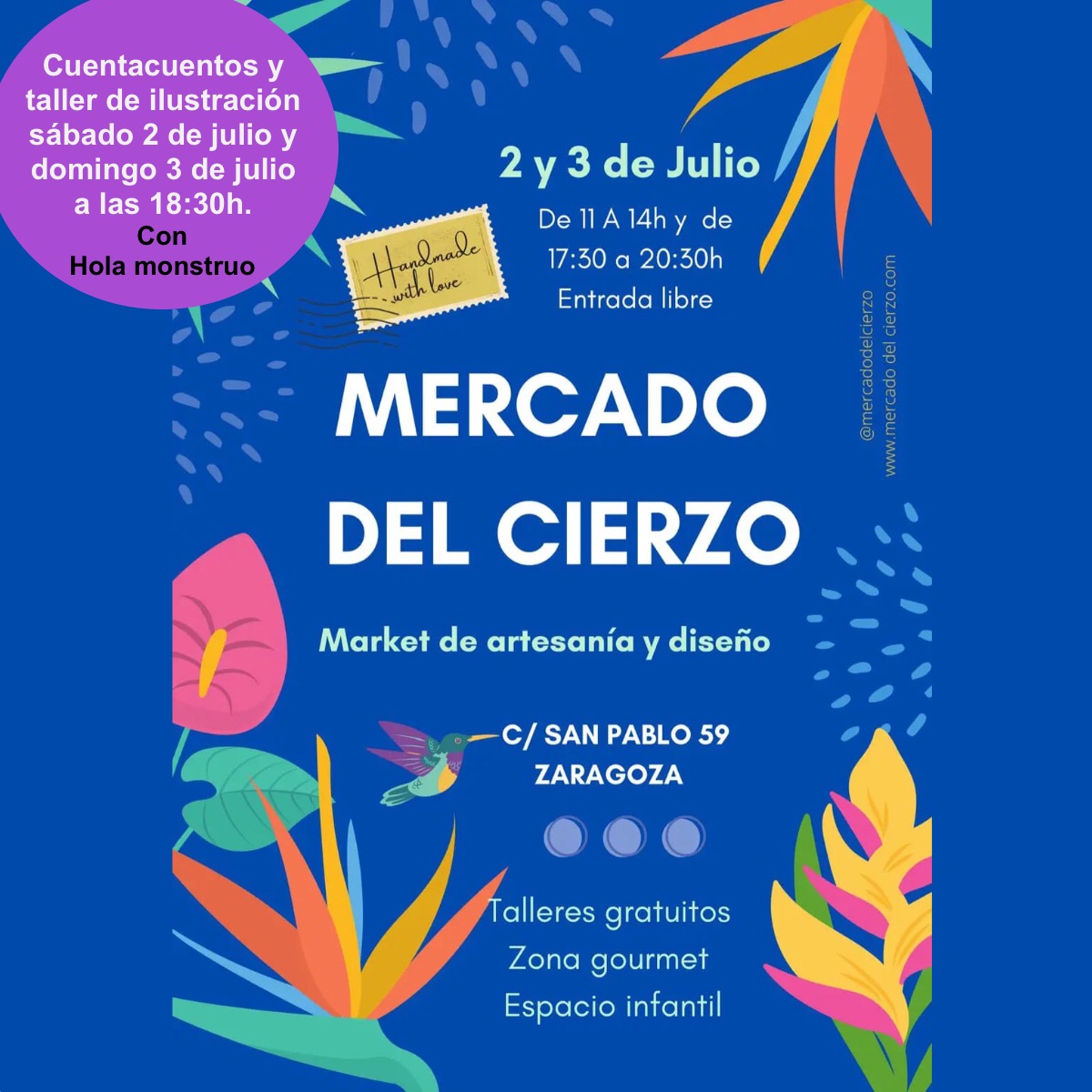 Mercado del Cierzo, cuentacuentos y talleres de ilustración en Zaragoza