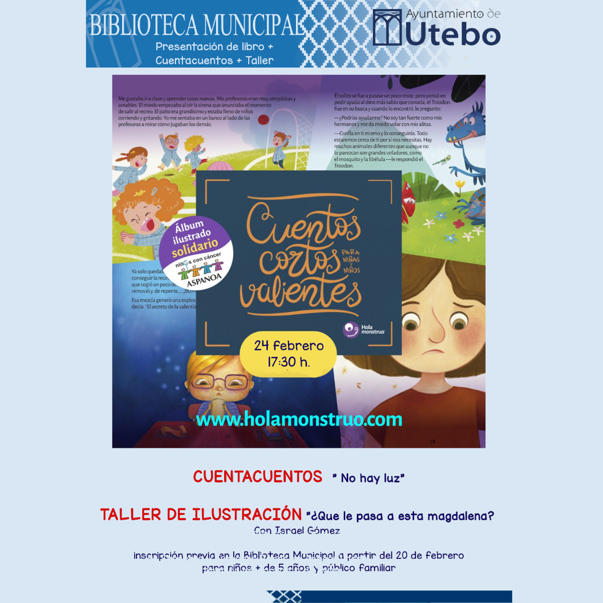 Cuentacuentos, taller y presentación de Cuentos Cortos valientes, Utebo (Zaragoza)