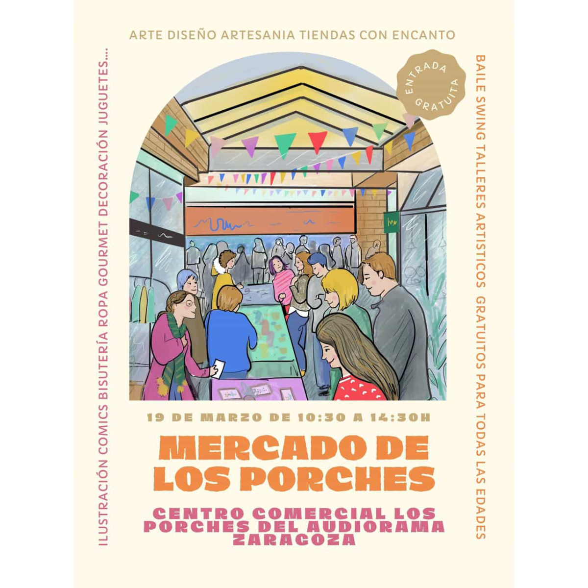 Mercado de los Porches Marzo 2023 en Zaragoza.